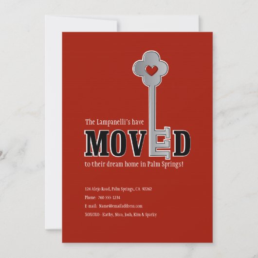 Sleutel en het Hart, de Rode Moving Aankondiging (Voorkant)