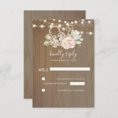 Sleutel en Love Lock Trouw RSVP (Voorkant / Achterkant)