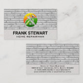 Sleutel Hamer | Bakstenen muur Achtergrond  Visitekaartje (Voorkant / Achterkant)