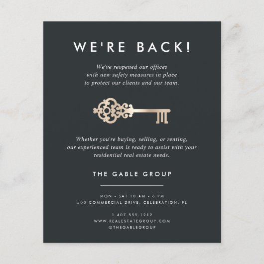  sleutel | Heropening van activiteiten onroerend g Flyer (Voorkant)