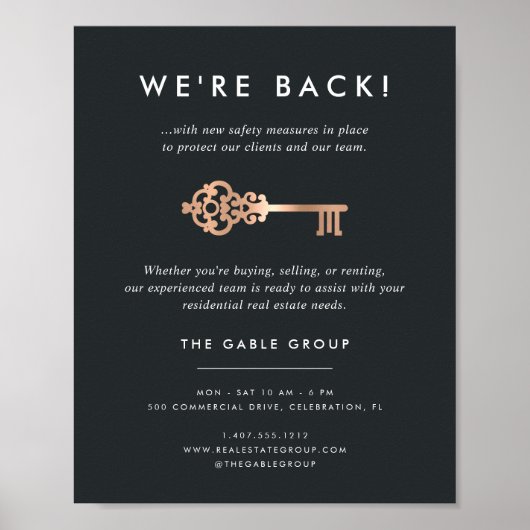  sleutel | Heropening van activiteiten onroerend g Poster (Voorkant)