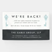  sleutel | Heropening van activiteiten onroerend g Spandoek (Horizontaal)