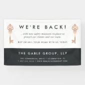  sleutel | Heropening van activiteiten onroerend g Spandoek (Horizontaal)