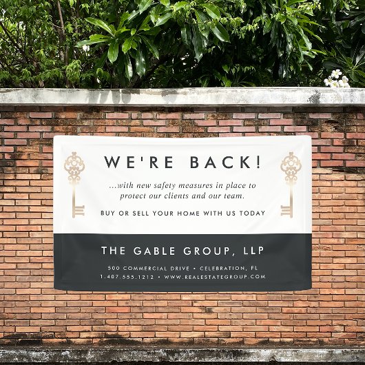  sleutel | Heropening van activiteiten onroerend g Spandoek