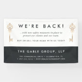  sleutel | Heropening van activiteiten onroerend g Spandoek (Horizontaal)