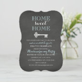 Sleutel Krijtbord Housewarming Uitnodiging (Staand voorkant)