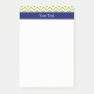 Sleutel Lime SLg Chevron Navy Naam Monogram Post-it® Notes
