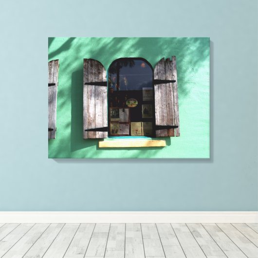 Sleutel Limoen Pie Window Key West Florida Wrapped Canvas Afdruk (Insitu (Houten vloer))