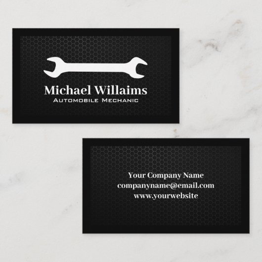 Sleutel Logo | Koolstofvezel Achtergrond Visitekaartje (Voorkant / Achterkant)