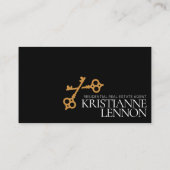 Sleutel Logo Modern onroerend goed of huuragent Visitekaartje (Achterkant)