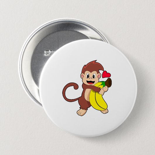 Sleutel met Banana Ronde Button 7,6 Cm (Voorkant /achterkant)