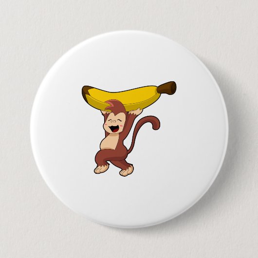 Sleutel met Banana Ronde Button 7,6 Cm (Voorkant)