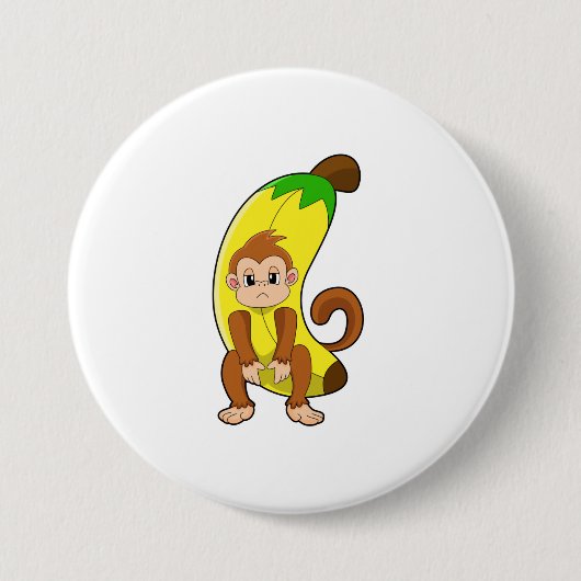 Sleutel met Banana Ronde Button 7,6 Cm (Voorkant)