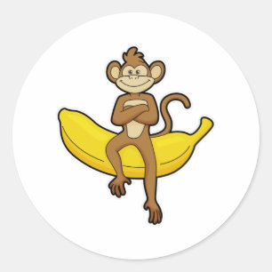 Sleutel met Banana Ronde Sticker