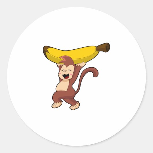 Sleutel met Banana Ronde Sticker (Voorkant)