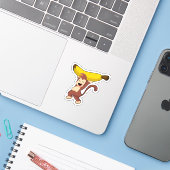 Sleutel met Banana Sticker (Laptop met iPhone)