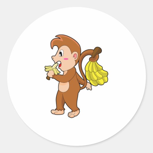 Sleutel met Bananen Ronde Sticker (Voorkant)