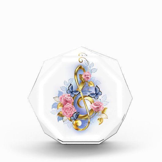 Sleutel met roze rozen fotoblokken (Voorkant)