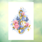 Sleutel met roze rozen raamsticker (Vel 3)