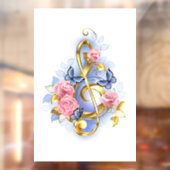 Sleutel met roze rozen raamsticker (Vel 2)