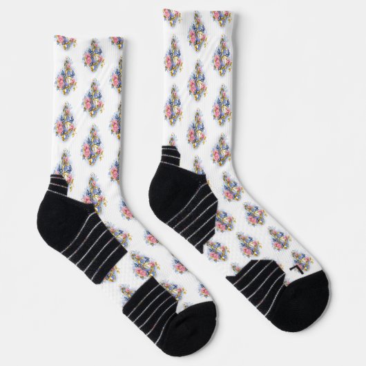 Sleutel met roze rozen sokken (Rechts)