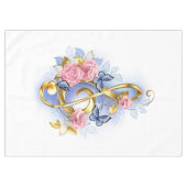 Sleutel met roze rozen tafelkleed (Voorkant (Horizontaal))