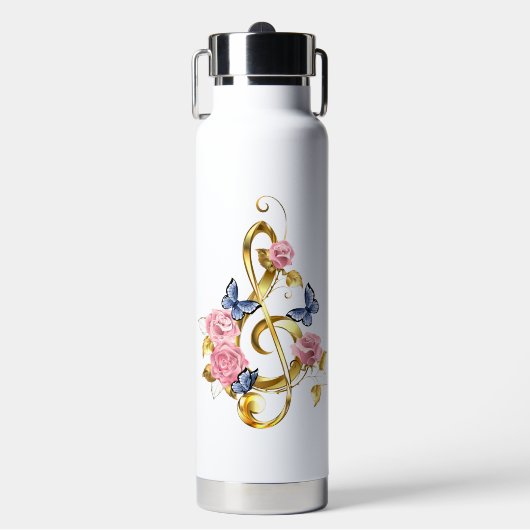 Sleutel met roze rozen waterfles (Voorkant)