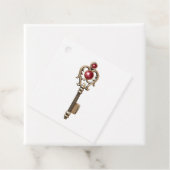  sleutel met Ruby Red Gemstone Bedankjes Labels (In situ)