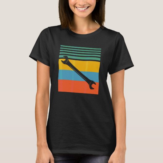 Sleutel Monteur Retro Design T-shirt (Voorkant)