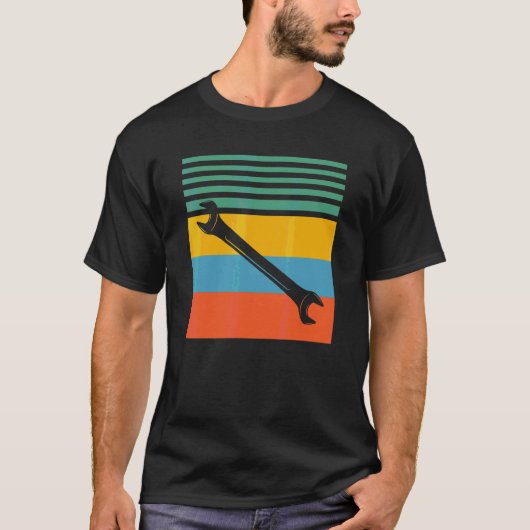 Sleutel Monteur Retro Design T-shirt (Voorkant)