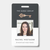  sleutel | Onroerend goed werknemer Foto-ID Badge (Voorzijde)