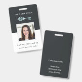  sleutel | Onroerend goed werknemer Foto-ID Badge (Voor- en achterkant)