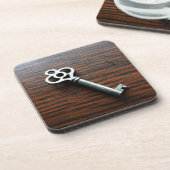  sleutel op de doos van Wooden Bier Onderzetter (Linkerzijde)