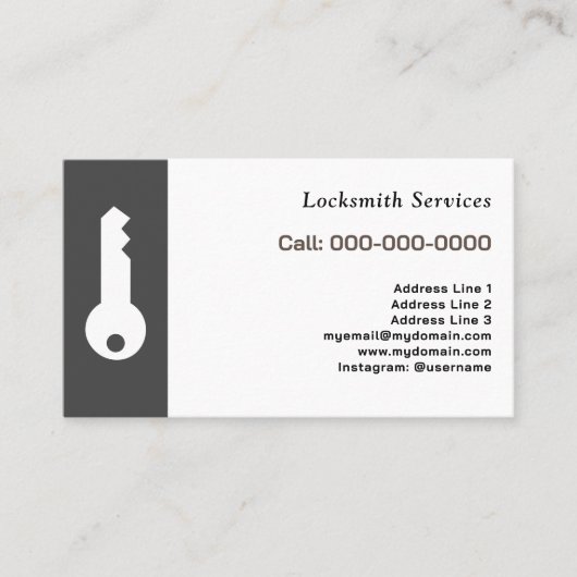 Sleutel & slotenmaker visitekaartje (Voorkant)