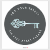  sleutel | Sociale afstandsvloermarkering Sticker (Vel)