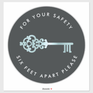  sleutel   Sociale afstandsvloermarkering Sticker