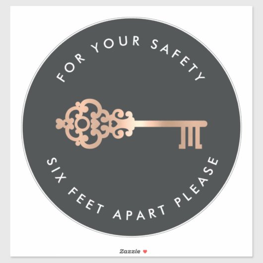  sleutel | Sociale afstandsvloermarkering Sticker (Vel)