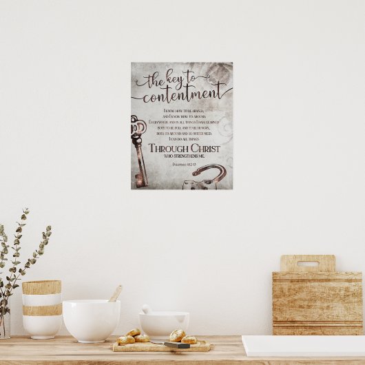 SLEUTEL TOT DE INHOUD Inspirerend Bijbelvers Poster (Keuken)
