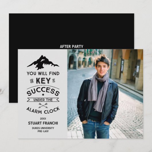 Sleutel tot de Uitnodiging van het Afstuderen van  (Voorkant / Achterkant)