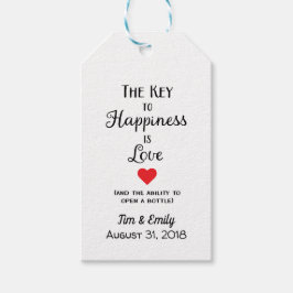 Sleutel tot geluk Bottle OpenWedding voor Label Cadeaulabel