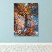 Sleutel tot het ontsluiten van de seizoenen canvas afdruk (Insitu (Houten vloer))