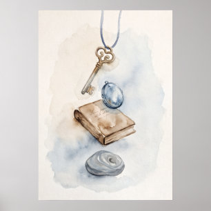 Sleutel tot innerlijke wijsheid spirituele wandkun poster