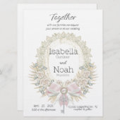 Sleutel tot je Hart Elegante Platte Trouw Uitnodig Kaart (Voorkant / Achterkant)