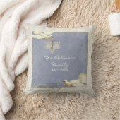 Sleutel tot mijn Hart Dove Swirl Bloeiende Familie Kussen (Deken)