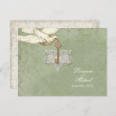 Sleutel tot mijn hart, Doves RSVP Response Briefka Uitnodiging Briefkaart (Voorkant / Achterkant)