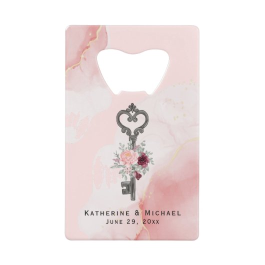 Sleutel tot mijn hart fles opener bruiloft gunsten creditkaart flessenopener (Voorkant)