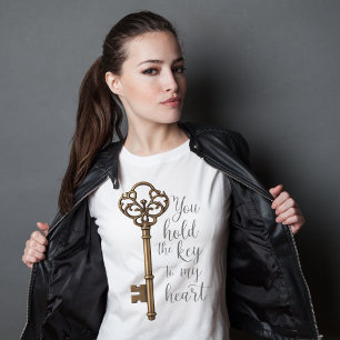 Sleutel tot mijn hart - liefde symbolische kunst t-shirt