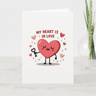 Sleutel tot mijn hart liefdeskaart kaart