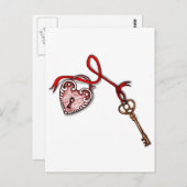 Sleutel tot mijn hart ~ Red Briefkaart (Voorkant / Achterkant)