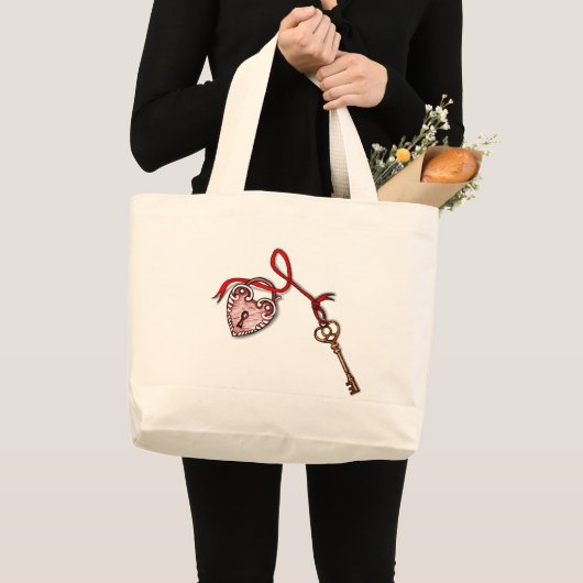 Sleutel tot mijn hart ~ Red Grote Tote Bag (Voorkant (product))